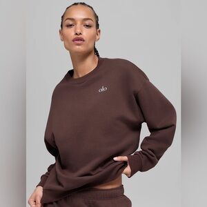 ALO Yoga Accolade Crew Neck Pullover Brownstone Small